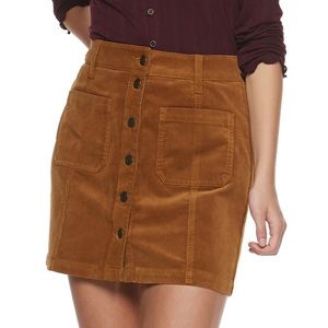 Juniors' Mudd® Front Button Cord Skirt -Ginger 🍯